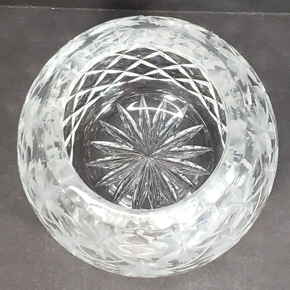 Vtg Maple Leaf Etched Rose Bowl 3.75" Round Decorative Collectible Rare - Picture 4 of 11